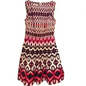 Wisp Women’s Dress Red Pink Black Fit & Flare Sz. 4- Used Excellent
